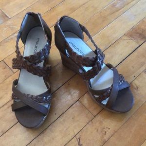 Brown sandal wedges never worn!